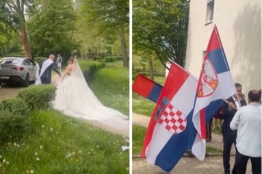 Mlada iz Hrvatske, mladoženja iz Srbije: Svadba u Frankfurtu hit na mrežama, "još im fali kum Bosanac"