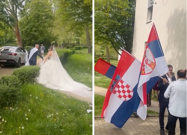 Mlada iz Hrvatske, mladoženja iz Srbije: Svadba u Frankfurtu hit na mrežama, "još im fali kum Bosanac"